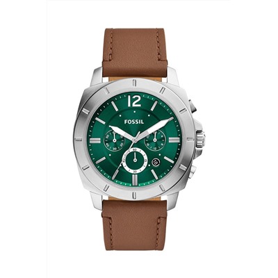 Reloj de cuarzo de piel Privateer - Cronógrafo - Marrón y plateado