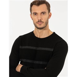 Black Slim Fit Bike Yaka Knitwear свитер