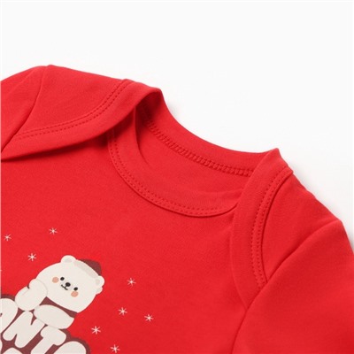 Боди с длинным рукавом Крошка Я Santa baby, рост 86-92 см