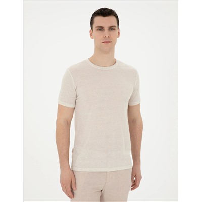 Бежевый Slim Fit Basic T -For