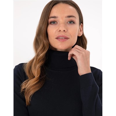 Navy Blue Slim Fit Basic Sweater