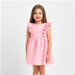 Платье детское с рюшей KAFTAN «Муслин», размер 32 (110-116 см), розовое