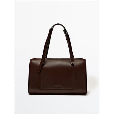 Bolso bowling liso piel