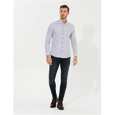 Purple Slim Fit рубашка с длинным рукавом