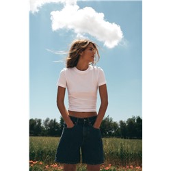 TRF MID-RISE DENIM BERMUDA SHO