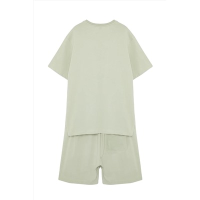 Mint Printing вязание крупномерные летние шорты Pajama Set TMNS24AI00002