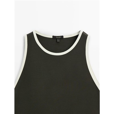 Camiseta canalé contraste