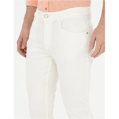 Ecru Slim Fit Jean Pants