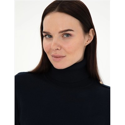 Navy Blue Slim Fit Basic Sweater