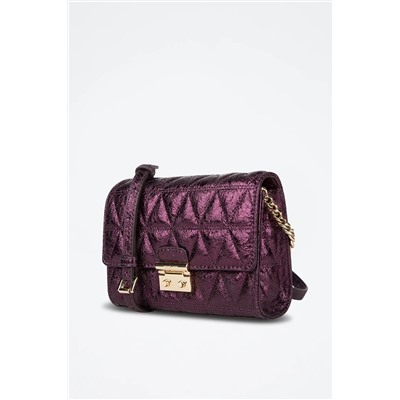 Bandolera de piel caprina - Violeta