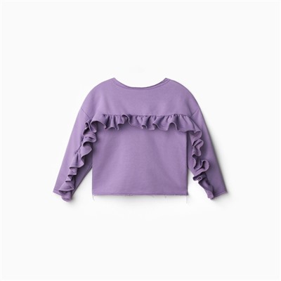 Свитшот для девочки MINAKU: Casual Collection KIDS, цвет сиреневый, рост 158 см