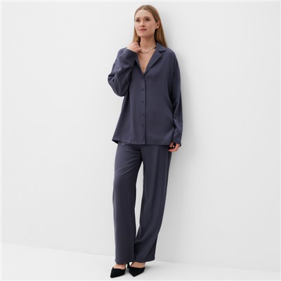 Костюм женский (рубашка, брюки) MINAKU:Casual Collection цвет графит, р-р 40