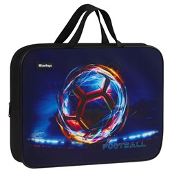 Папка текстильная с ручками 1 отделение, А4 Berlingo "Cyber Football", 350*265*80мм, текстиль, на молнии