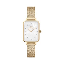 Reloj de cuarzo de acero Quadro 20 x 26 mm - Plateado y blanco
