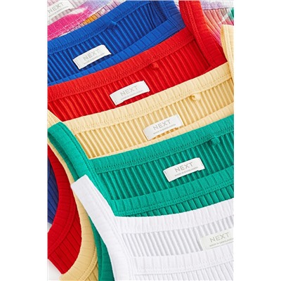 Rainbow Tie Dye 6 Pack Rib Strappy Vest (3-16yrs)