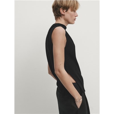 Camiseta detalle rib abertura lateral