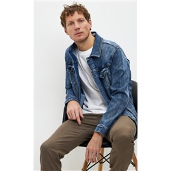 Куртка джинс P411-1252 middle blue