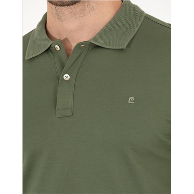 Хаки Slim Fit Polo Yaka Mercerized T -For