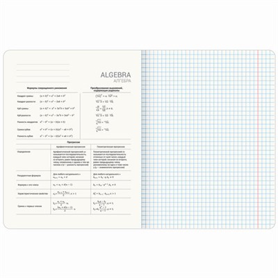 Тетрадь предметная ДАТЫ 48 л., TWIN-лак, АЛГЕБРА, клетка, подсказ, BRAUBERG, 405122