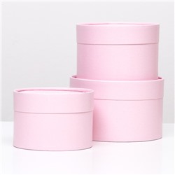 Набор шляпных коробок 3 в 1, розовый, 16×10.14×9.13×8.5 см
