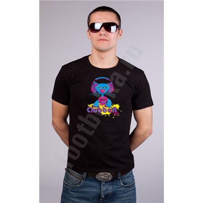 Футболка "Clubber Cat" светится в УФ
