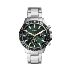 Reloj de cuarzo de acero - Plateado y verde oscuro