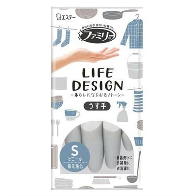 ST Виниловые перчатки "Family Life Design" (тонкие без внутреннего покрытия с уплотнением на кончиках пальцев + противовирусная защита) РАЗМЕР S, 1 пара / 240