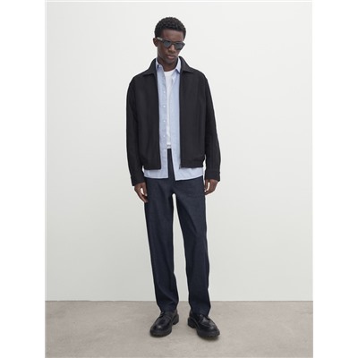 Chaqueta bomber sarga cuello camisero