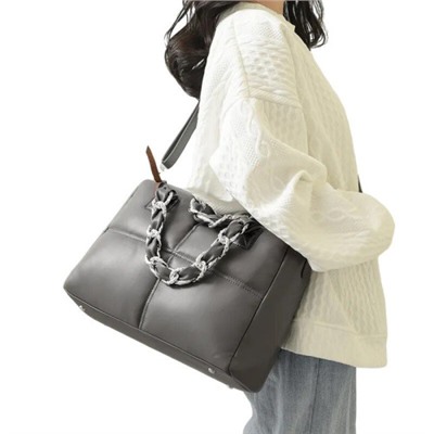 Женская кожаная сумка 92220 GREY