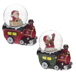Фигурка в стекл шаре "Санта/Снеговик" (подсвет,LR44x2)  D6,5 см, L8,5 W6 H10 см, 2в.