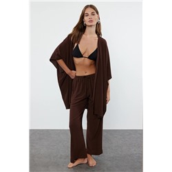 Brown Plaing Brown Kimono Pants Banks Teamtbess23au00149