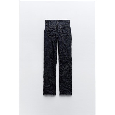 JEANS TRF EFECTO ARRUGADO TIRO MEDIO
