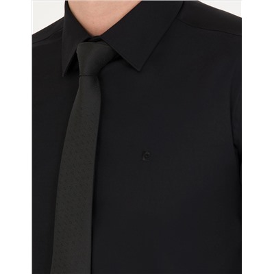 Black Slim Fit Basic рубашка с длинным рукавом