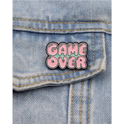 Металлический значок "Game over" 3*1,9 см