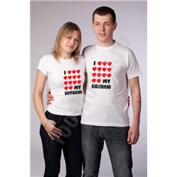 Футболки парные "I love Boyfriend / Girlfriend"