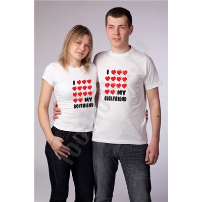Футболки парные "I love Boyfriend / Girlfriend"