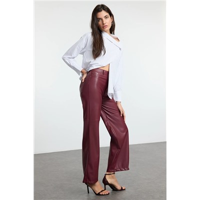 Bordeaux расслабленная/повседневная прямая/труба Siving Sewing Details Twoaw25pl00068
