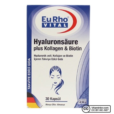 Eurho Vital Hyaluronsaure Plus Коллаген и биотин 30 капсул