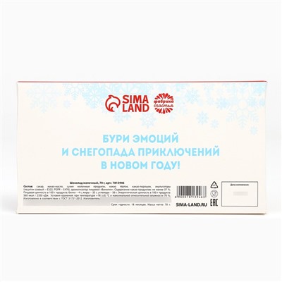 Шоколад новогодний молочный «Билет», 70 г.