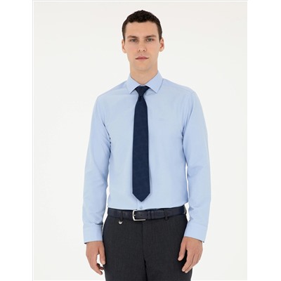 Blue Slim Fit Basic рубашка основная рубашка