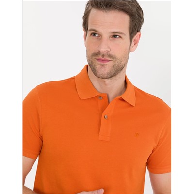 Orange Slim Fit Polo Yaka Basic T -For