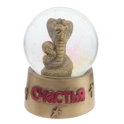 Фигурка декор в стекл шаре "Змея", D 6.5 см, L6,5 W6,5 H9 см, 3в.