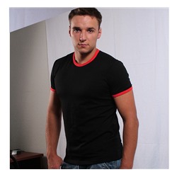 Футболка черная стрейч с красным кантом SALE