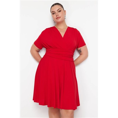Red Cruve мини -вязаное платье TBBSS24AH00174