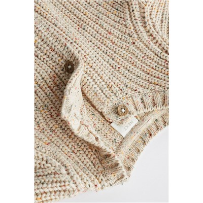 Brown Chunky Knitted Embroidered Baby Cardigan
