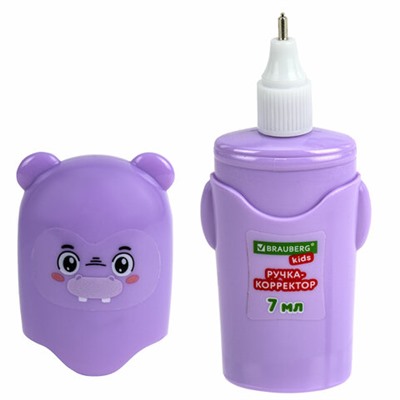 Ручка-корректор BRAUBERG KIDS "ЗВЕРЯТА", 7 мл, металлический наконечник, корпус ассорти, 272493