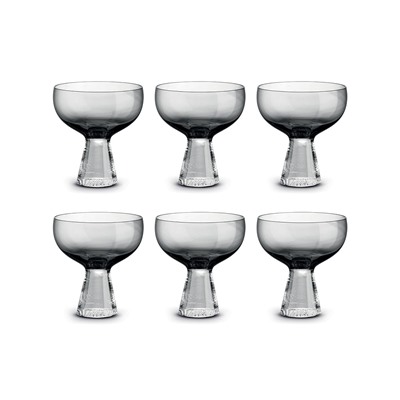 Креманка, 12 см, 350 мл, 6 шт, стекло, серая градиент, Fun Classy, 63091