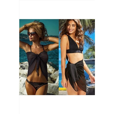 Женское шифоновое парео Black Tied 45x145