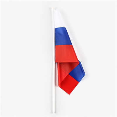 Флаг России, 30×45 см, шток 60 см, полиэфирный шёлк