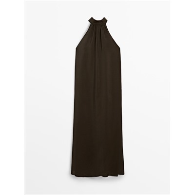 Vestido largo cuello halter
